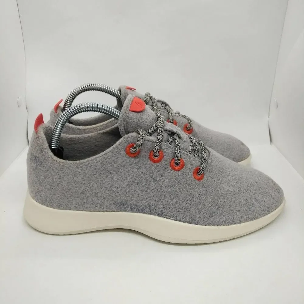 Allbirds Wool Runners Casual Sneakers Womens Size 10 Grey‎ Orange Fashion Shoes